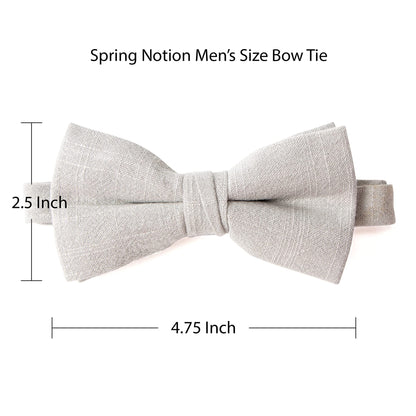 Spring Notion Mens' Linen Blend Suspenders and Bow Tie Set for Groomsmen Wedding, Sage 48 Inch