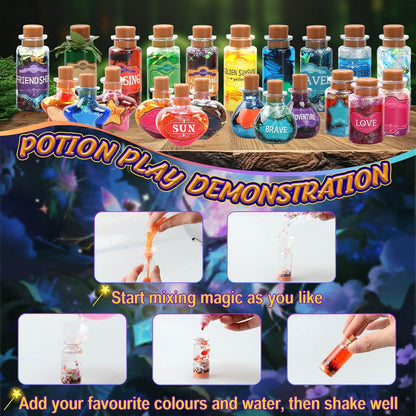 CosyVenda DIY Magic Potion Set Includes 22 Bottles, Mystical Potion Crafting Kit, Witch Party Favors, Mystery Party Supplies, Halloween Decorations Birthday Gifts