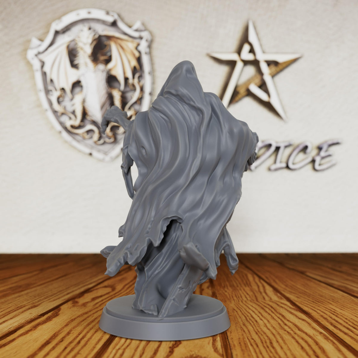 Tabletop Unpainted Miniatures for TTRPG - 28mm Scale Spectral Wraith Minis Figurine for Dungeon Masters, Undead Fantasy RPG Accessory Figure - Ghost Knight (AS446)