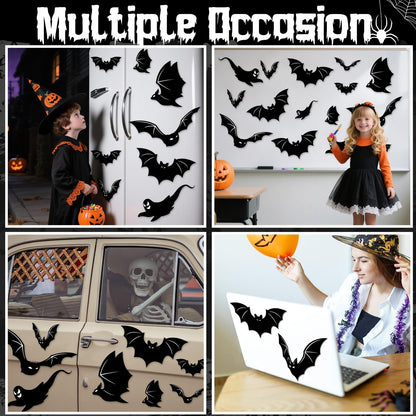 32Pcs Halloween Garage Magnets Door Decorations Happy Halloween Tombstone Cross Pumpkins Black Cat Bat Ghost Magnetic Refrigerator Stickers Large Decals for Halloweens Holiday Outdoor Car Party Decor