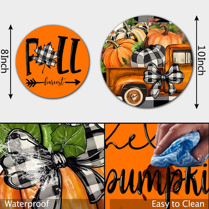 Fall Pumpkin Electric Stove Burner Covers，4 Pcs Halloween Decor Round Stove Burner Cover，8 Inches and 10 Inches，Gas Stove Burner Cover,Metal Cooktop Autumn Pumpkin Decorative Home Decor,Kitchen Decor