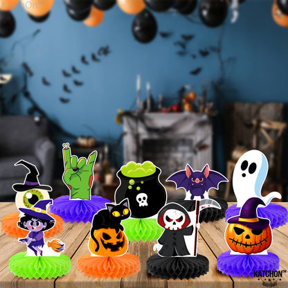 KatchOn, Halloween Honeycomb Centerpieces - Pack of 9 | Halloween Party Table Decorations | Halloween Party Table Centerpieces for Kids Halloween Birthday Party Decorations | Halloween Table Décor