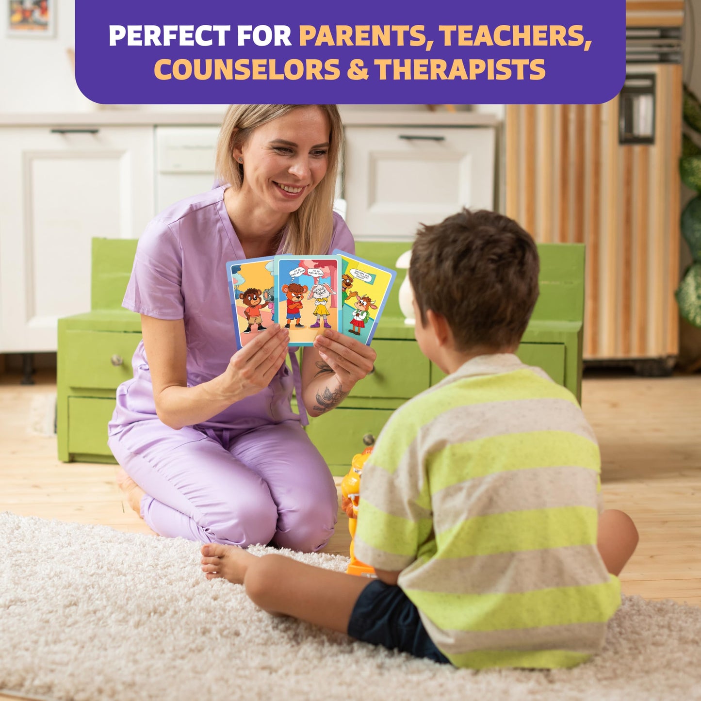 Who What Why Mega Pack Conversation Cards for Kids – Counseling & Speech Therapy Materials with 120 Picture Cards & Wh Questions – Speech Delay Learning Game – Therapeutic Counselors Play Tool Ages 4+
