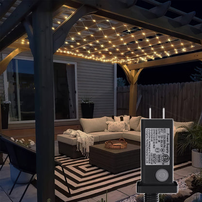 LED Net Lights, 270L 10×10 FT Outdoor Mesh Lights for patio, Pergolas