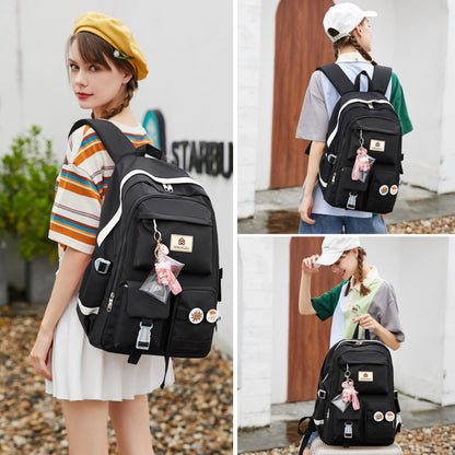 Hidds Laptop Backpacks 15.6 Inch College School Backpack for Girls Women Bookbag Cute Elementary Middle High School Bags Big Anti Theft Travel Daypack Kids Book Bag for Teens Womens Student (Black)