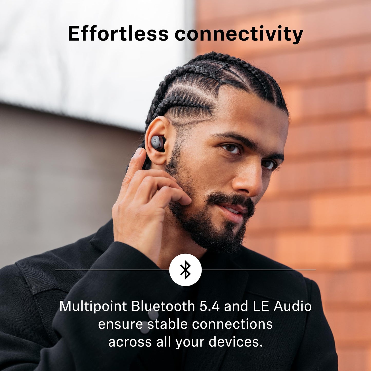 Sennheiser Momentum True Wireless 4 Smart Earbuds, Bluetooth 5.4, Crystal-Clear Sound, Noise Cancelling Earbuds, Comfortable Design, 30-Hour Battery, Adaptive ANC, LE Audio, Auracast – White