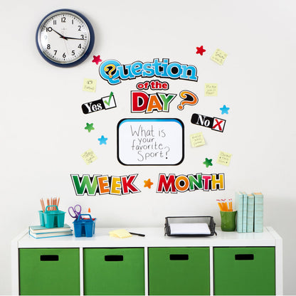 Eureka 661004 Question of The Day Interactive Mini Bulletin Board Set with Dry Erase Headliners, Multicolor, 16 Pieces