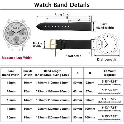 EACHE 12mm Leather Watch Bands, Ladies Leather Watch Straps for Women,12mm Watch Bands for Women