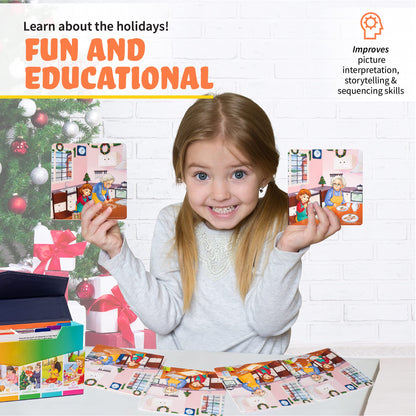 SPARK INNOVATIONS Holiday Tell A Story Cards, Sequencing Game, Speech Therapy Materials, Autism Game, ABA Therapy Materials, Social Skills Games, ESL, ELL