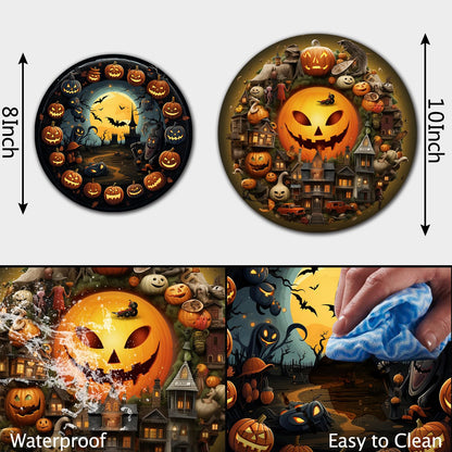 Tucocoo Stove Burner Covers, Happy Halloween Pumpkin Gas Stove Burner Covers Set of 4, 8 Inches and 10 Inches Stove Top Covers for Electric Stove Metal Stove Cover, Abstract Kitchen Cooktop Decor