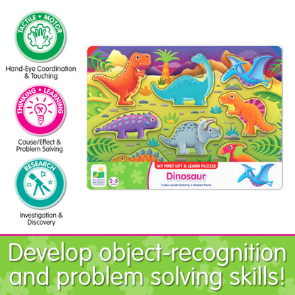The Learning Journey: My First Lift & Learn - Dinosaurs – Early Active Puzzle Intellectual Development - Boys & Girls Puzzle Play Toddler Toys & Gifts for Ages 2-5 Award Winning