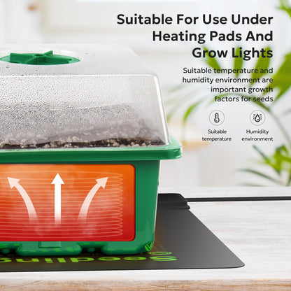 MIXC 10 Packs Seed Starter Tray with Humidity Dome +30 Pack Transparent Seed Tray