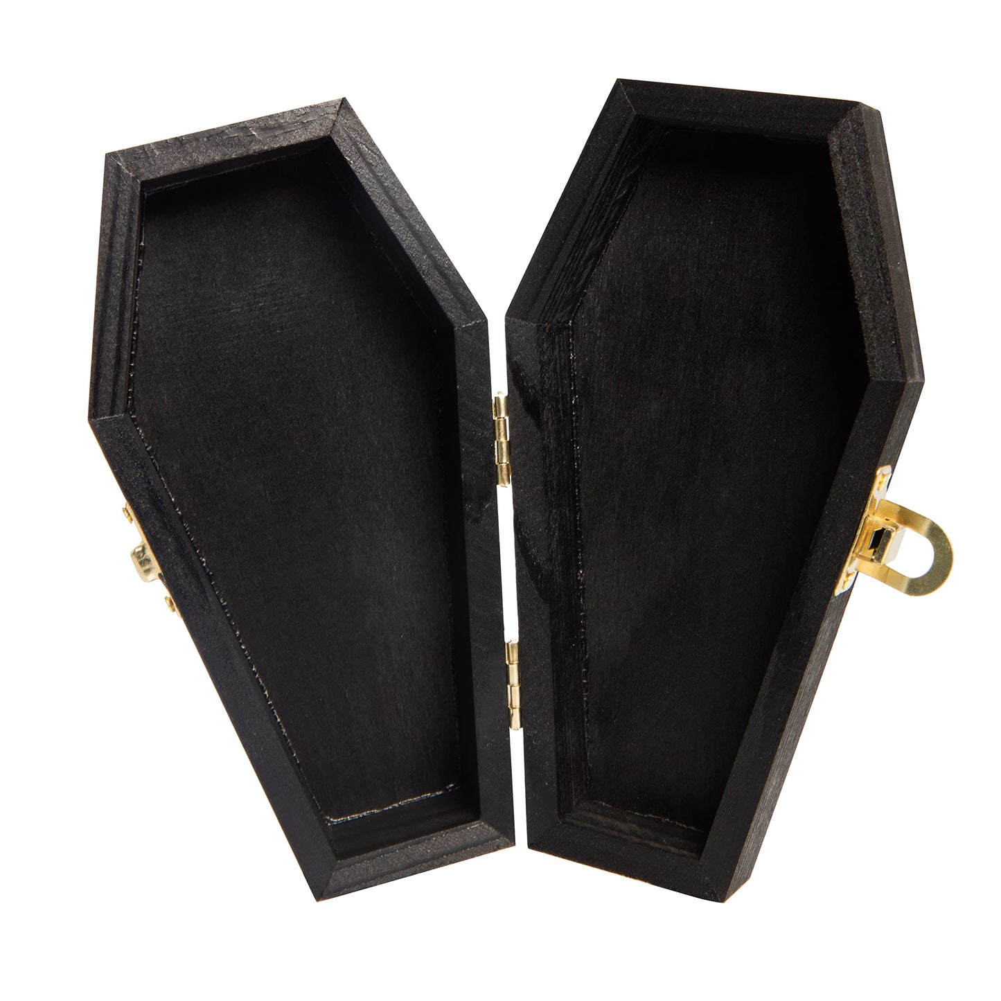 Creative Hobbies 6" Black Painted Wood Coffins - Fillable Mini Casket for Halloween Parties, Goth Decor, Small Pet Burials, Trinket Storage | 2 Pack