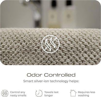 Luxury Silver-Infused Beige Washcloths 4-Pack, 12.9"x12.9"
