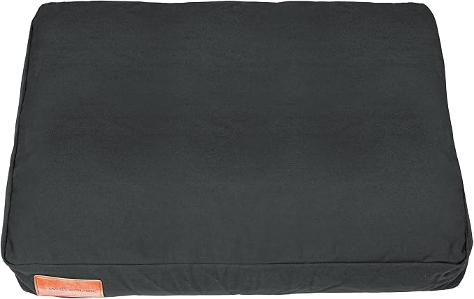 WHITEDUCK Outdoor Dog Bed Heavy-Duty 12oz Canvas, Water-Repellent Cotton, Machine Washable Removable Cover with Full-Length Zipper, Dog Bed for Large Dogs & Crate, (Black) 41" Lx33 Wx4.3 th (XL)