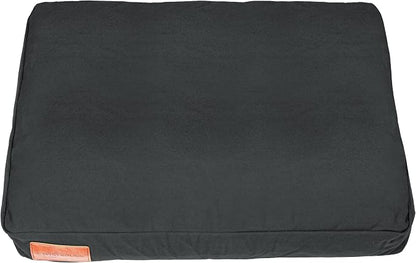 WHITEDUCK Outdoor Dog Bed Heavy-Duty 12oz Canvas, Water-Repellent Cotton, Machine Washable Removable Cover with Full-Length Zipper, Dog Bed for Large Dogs & Crate, (Black) 41" Lx33 Wx4.3 th (XL)