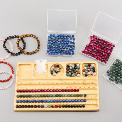 Cherry Tree Collection | 100PCS 6mm Lapis Gemstone Round Beads for Jewelry Making | Includes Storage Box, Elastic String, and Needles