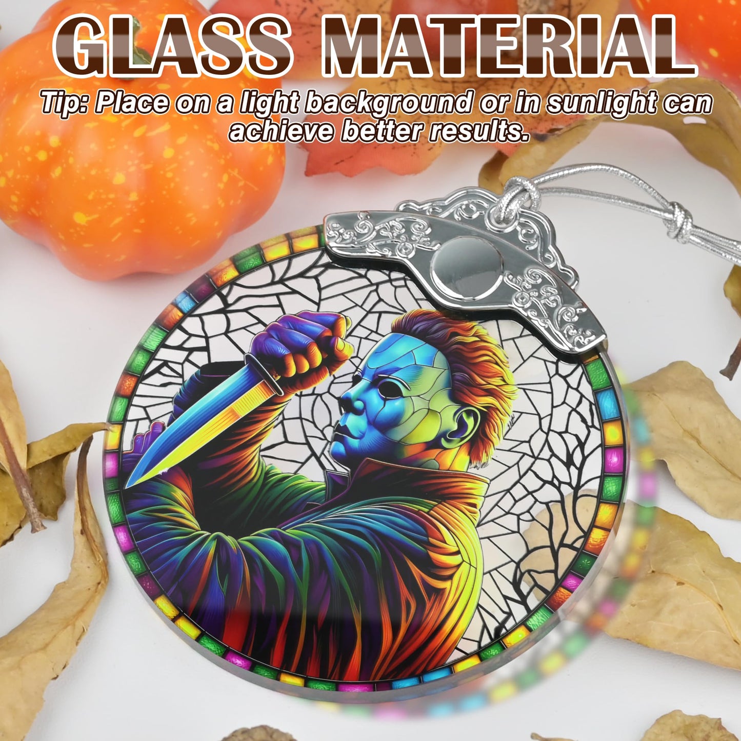 Stained Glass Horror Christmas Ornaments - Perfect for Tree & Window Decor