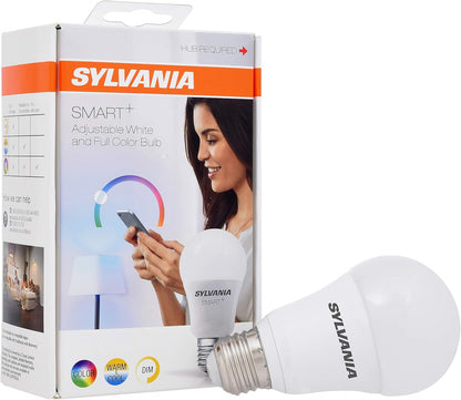 SYLVANIA SMART+ ZigBee Full Color and Tunable White A19 LED Bulb, Works with SmartThings, Wink, and Amazon Echo Plus, Hub Needed for Amazon Alexa and Google Assistant, 1 Count (Pack of 1) , Full Color