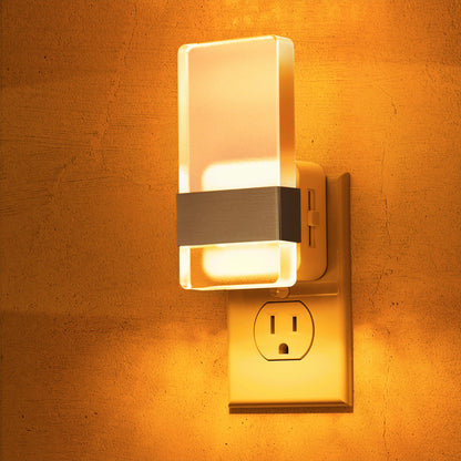 L LOHAS LED Night Lights Plug Into Wall, 2 Pack Plug in Night Light LED with Dusk to Dawn Sensor, 0-100LM Dimmable Nightlight, Wall Sconce-Style Design Nightlights for Bathroom, Hallway,Stairway,Gift