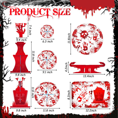 Sliner 5 PCS Halloween Party Decorations Bloody Cupcake Stand Bloody Handprint Cupcake Holder Halloween Bloodys Cake Holder Halloweens Theme Dessert Stand for Dessert Cupcakes Birthday Party Supplies