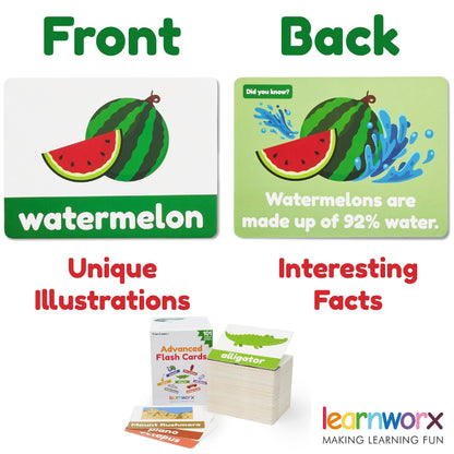 Advanced Flash Cards for Toddlers 3-5 Years – 101 Flashcards – Preschool Flash Cards – Kindergarten Flash Card for Kids – Toddler Learning – Educational Gift - for Ages 3, 4, 5 & 6