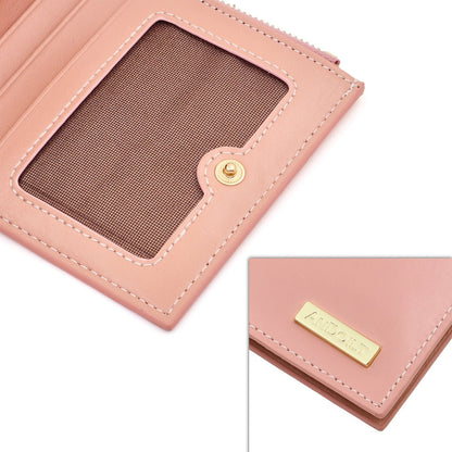 ANDOILT Women's Genuine Leather Wallet RFID Blocking Credit Card Holder Zipper Purse Cell Phone Handbag Pink