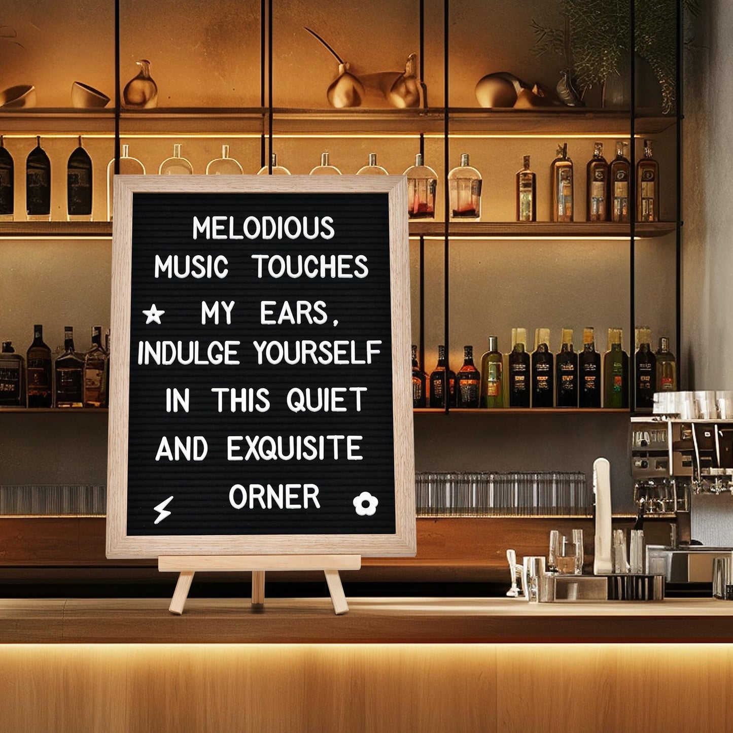 Felt Letter Board with 402 Letters, Numbers & Symbols - 12 x 16 inch Large Changeable Message Board with Wooden Frame Wall Mount Hook, 2 Canvas Bags, Wood Stand (Black)