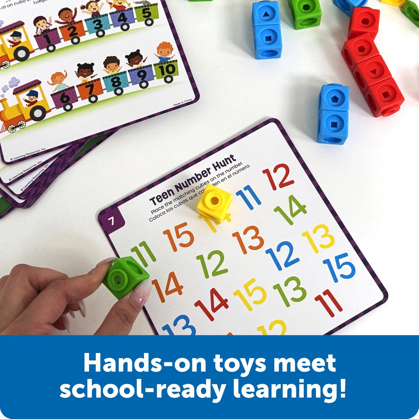 Learning Resources Skillbuilders Numbers Learning Kit - Math Manipulatives, Linking Cubes, Homeschool Supplies, Preschool Classroom Must Haves, Toddler Activities