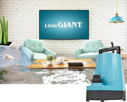 Little Giant 5-MSP 115-Volt, 1/6 HP, 1200 GPH Aluminum Manual Utility Pump, 10-Ft. Cord, Blue, 505000