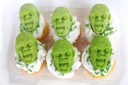 Zombie Head Candy Making Tray by The Modern Gummy, SILICONE, 8 Realistic Cavities per tray, For Gelatin, Chocolates, Cupcake Toppers, Halloween, Zombie Party