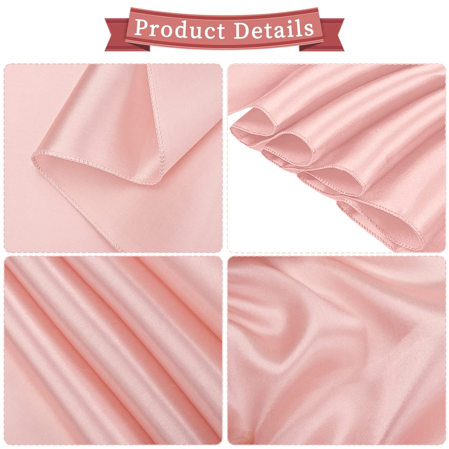 fani 120 PCS Rose Gold Satin Chair Sashes Bows Universal Chair Cover for Wedding Reception Restaurant Event Decoration Banquet,Party,Hotel Event Decorations (7 x 108 inch)