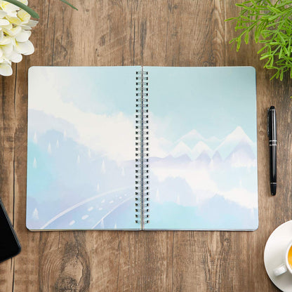 SIIXU Spiral Journals for Writing, Color Illustration Notebook With an Elastic Band, Hardcover, 128 Pages, B5, 6.8”x9.8”, Spring