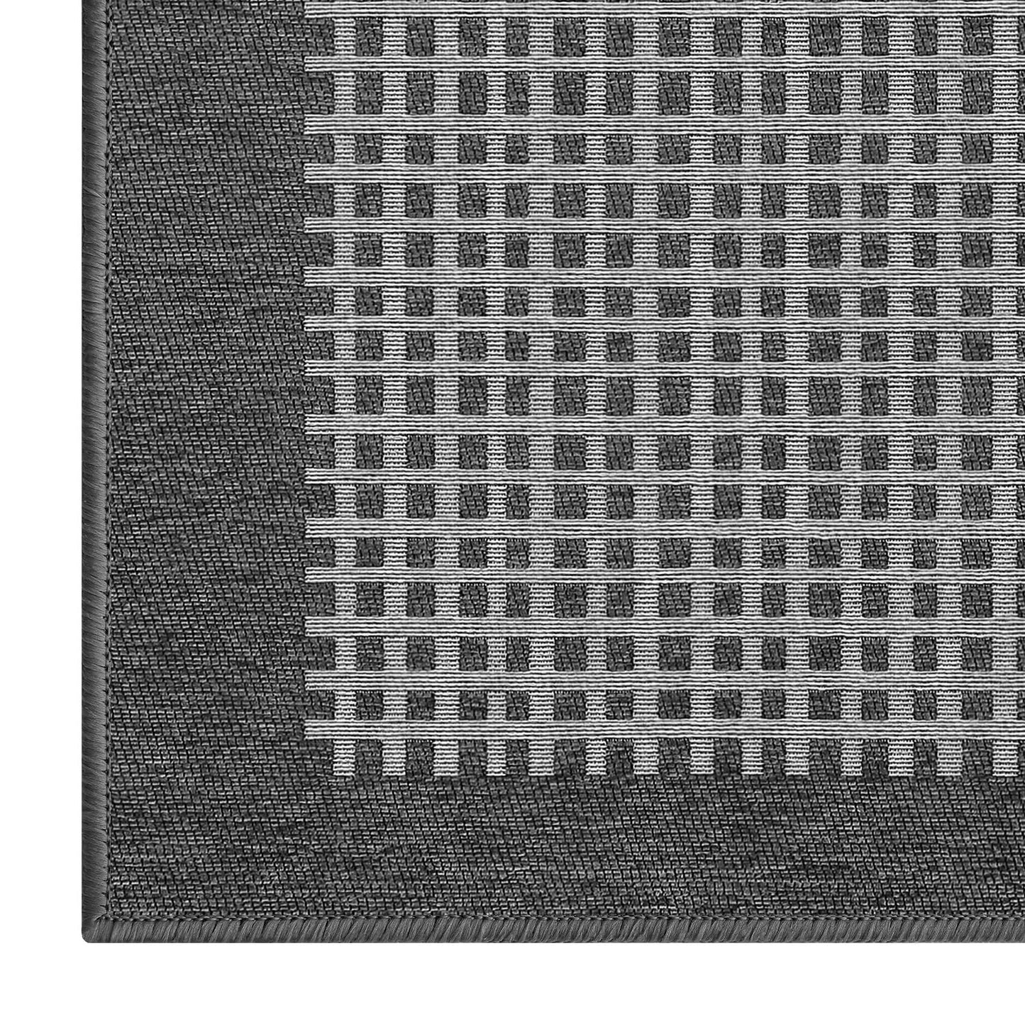 LUMI Inside Door Mat for Entry 30''x48'', Absorbent, Dirt Trapper, Low Profile Thin, Non Slip Mats with Rubber Backing, Ideal for Indoor, High Traffic, Garage, Entrance, Checkered Grey