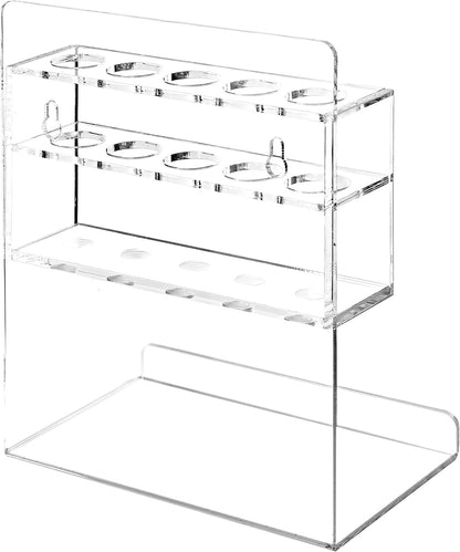MyGift Wall Mounted Clear Acrylic Dry Erase Marker Holder Organizer for 5 Markers and Eraser, Hanging Whiteboard Accessories Rack for Office Home Dorm Classroom Meeting Room