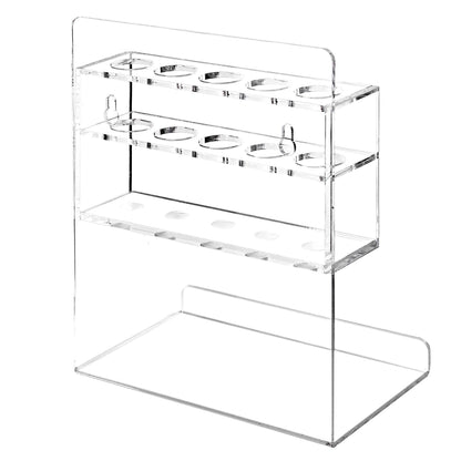 MyGift Wall Mounted Clear Acrylic Dry Erase Marker Holder Organizer for 5 Markers and Eraser, Hanging Whiteboard Accessories Rack for Office Home Dorm Classroom Meeting Room, Set of 2