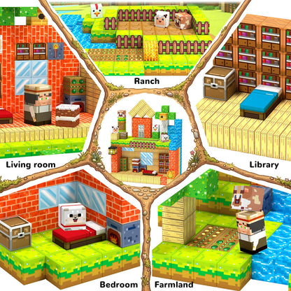 Hiwawind Magnetic Building Blocks Farm Animals, STEM Sensory Magnet Cubes, Montessori Educational Toys for 3 4 5 6 7 8 Year Old Boys & Girls, Birthday Gift