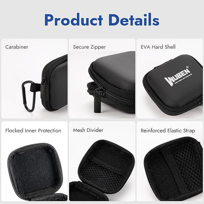 WUBEN G5 Flashlight Holster, EDC Mini Flashlight Pouch 75 * 75 * 30mm, Portable Storage Carry Case with Carabiner Clip for Outdoor Camping Hiking (Flashlight Not Included) | EVA Storage Pouch, Compact Portable Carry Case for EDC Tools, Headphones & Sma...