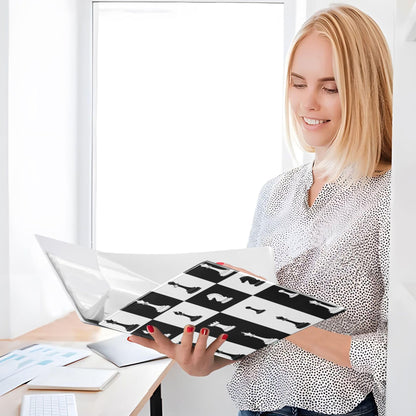 Chessboard Round Ring Binders 1.5 Black White Buffalo Plaid 3 Ring Clipboard Binder for Office School Work Supplies File Folder 200 Sheet Capacity Easy Open 2 Pieces