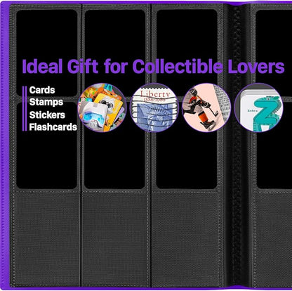 【2026】Trading Card Binder 9 Pocket, Premium Sports Collection Binder Game Cards Book with Sleeves Side Loading, Anti-open Strap Double Sided Waterproof 360 Card Folder