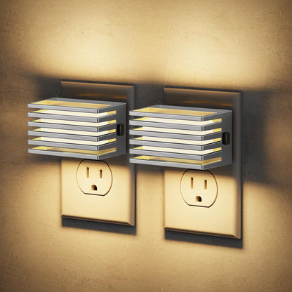 JandCase LED Night Light, [2 Pack] Night Lights Plug into Wall with Dusk to Dawn Sensor, Dimmable Plug in Night Light, Adjustable Brightness, 3000K Soft White Nightlight for Bedroom Bathroom Hallway
