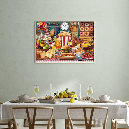 TangMosaic Food Feast Jigsaw Puzzles, Puzzles for Adults 1000 Pieces, Lumière's Banquet Impossible Challenging Puzzles Game, Interlock Perfectly No Dust, Gifts for Easter Father's Mother’s Day