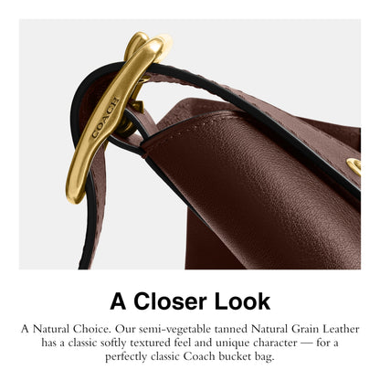 Coach Natural Grain Leather Bleecker Bucket Bag