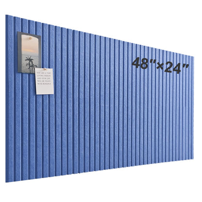 Large Cork Board for Office, 8 Pack Felt Wall Tiles with Slat Wall Paneling and Safe Removable Adhesive Tabs, Felt Bulletin Board Pin Board Cork Boards for Walls - Sky Blue
