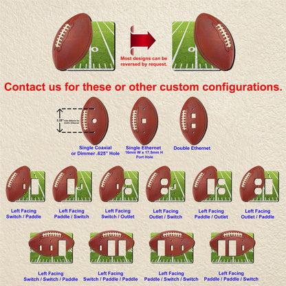 Off The Wall Plates - American Football Decorative Acrylic Cover - Single Light Switch