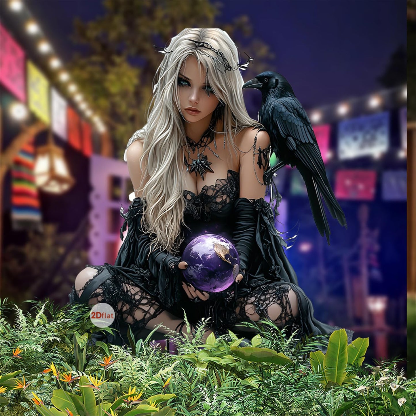 WGKOMEGE Garden Stake Decor, Halloween Dark Style Acrylic 2D Garden Fairy Decoration, Fairy Garden Accessories for Outdoor Indoor Yard Lawn Pot Plants (Black)