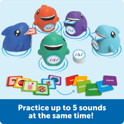 Learning Resources Say-a-Sound Sorting Sharks - Montessori Toys, Kindergarten Learning Activities, Phonemic Awareness Flash Cards, Dyslexia Tools for Kids, Speech Therapy Materials, Learn to Read