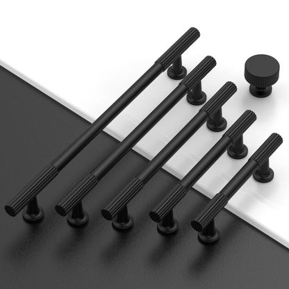 Amerdeco 10 Pack Matte Black Cabinet Knobs Single Hole Cabinet Pulls 1 Inch Drawer Knobs and Pulls for Bathroom Cabinets ZH0071