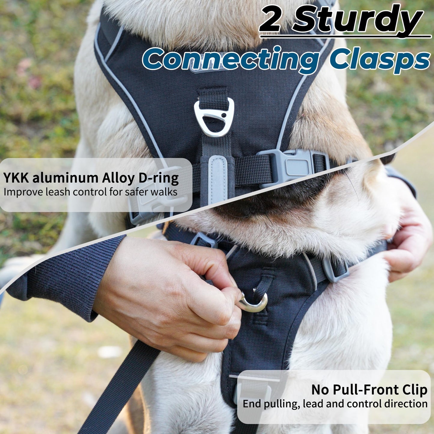 Wuffley Escape Proof Dog Harness and Leash Set, Lightweight Dog Harness with Lift and Assist Handle, No Pull Reflective Pet Vest for Small Medium Dogs, Ideal for Puppy Walking and Training (Black,XS)