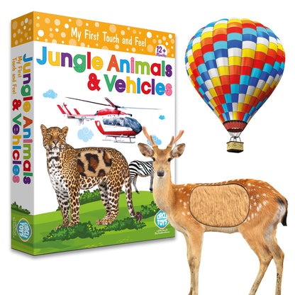 My Touch and Feel English Spanish Bilingual Picture Double Sided Sensory Flash Cards for Infant, Toddlers, Kids, Learn Animals, Fruits, and Vehicles, Fun Learning and Educational Flashcards